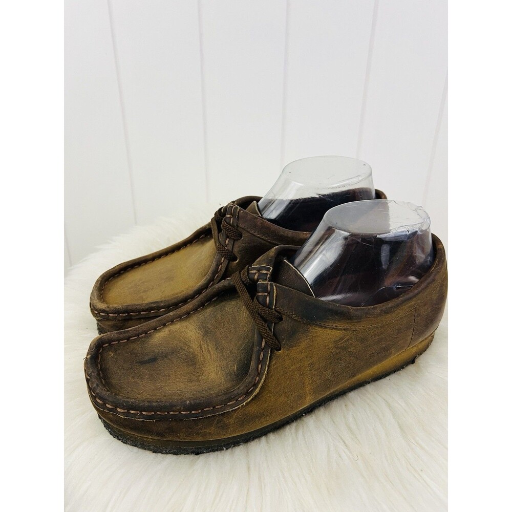 Clarks Originals Wallabee Brown Leather Moccasin Womens Desert Shoes Size 9M